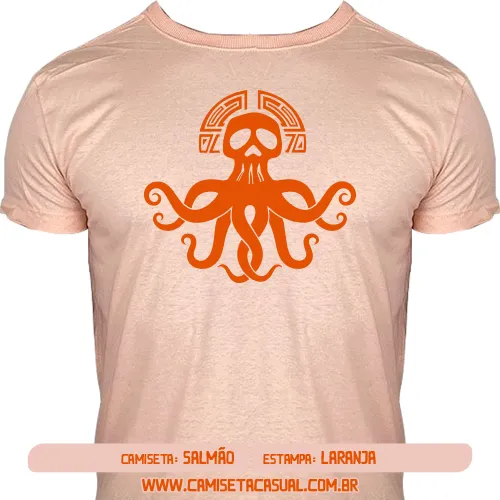 Camiseta Caveira Polvo Asteca