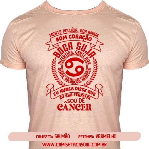 Camiseta Feminina Signo Câncer