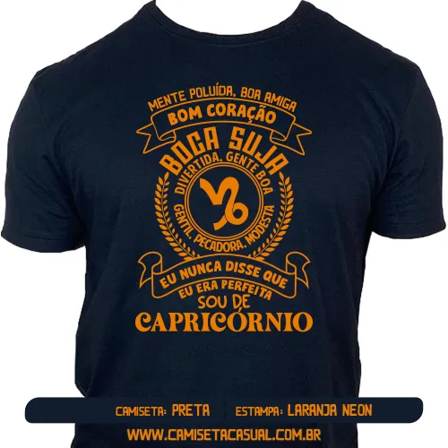 Camiseta Feminina Signo Capricórnio