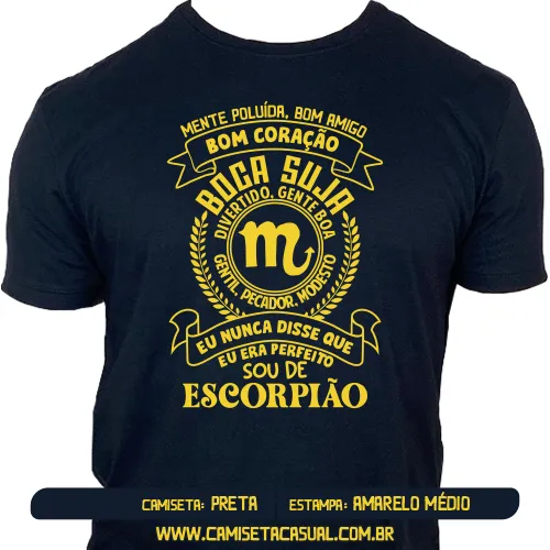 Camiseta Masculina Signo Escorpião