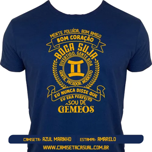 Camiseta Masculina Signo Gêmeos