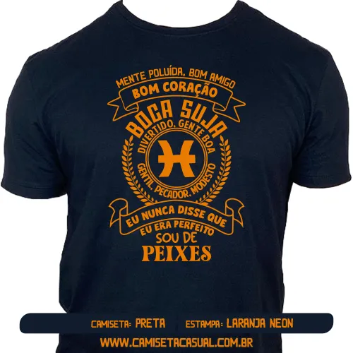 Camiseta Masculina Signo Peixes
