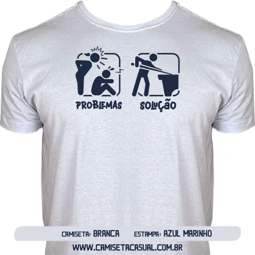 Camiseta Problemas Solução - Jogar Sinuca