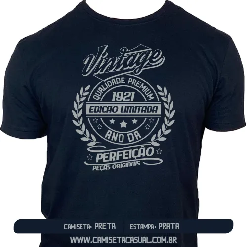 Camiseta Vintage 1921 - Ano da Perfeição