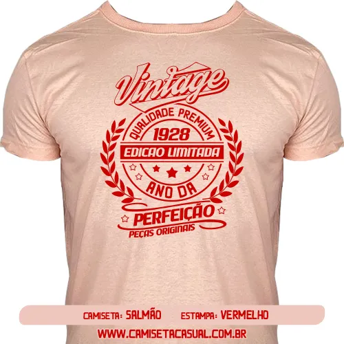 Camiseta Vintage 1928 - Ano da Perfeição