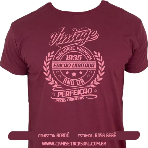 Camiseta Vintage 1935 - Ano da Perfeição