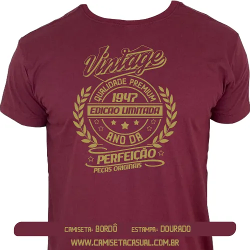 Camiseta Vintage 1947 - Ano da Perfeição