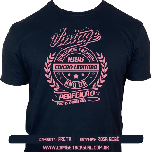 Camiseta Vintage 1986 - Ano da Perfeição